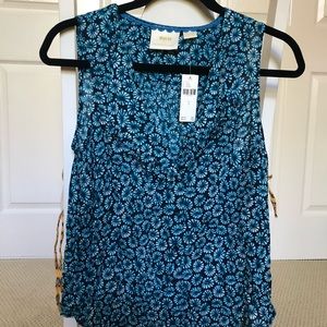 Maeve by Anthropologie Sleeveless Floral Blouse